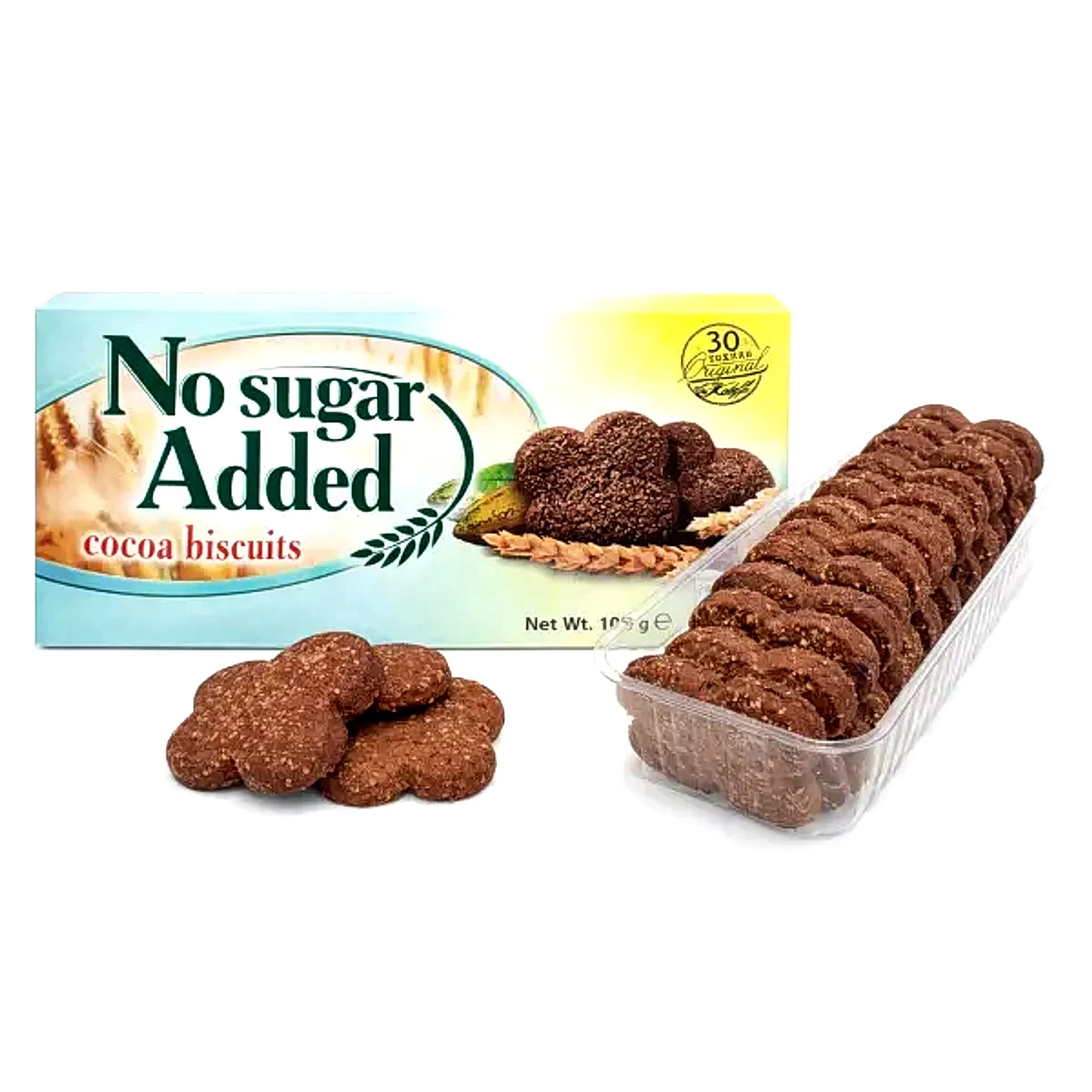 Опаковка какаови бисквити без добавена захар Koleff Chocolatier с цветни какаови бисквити