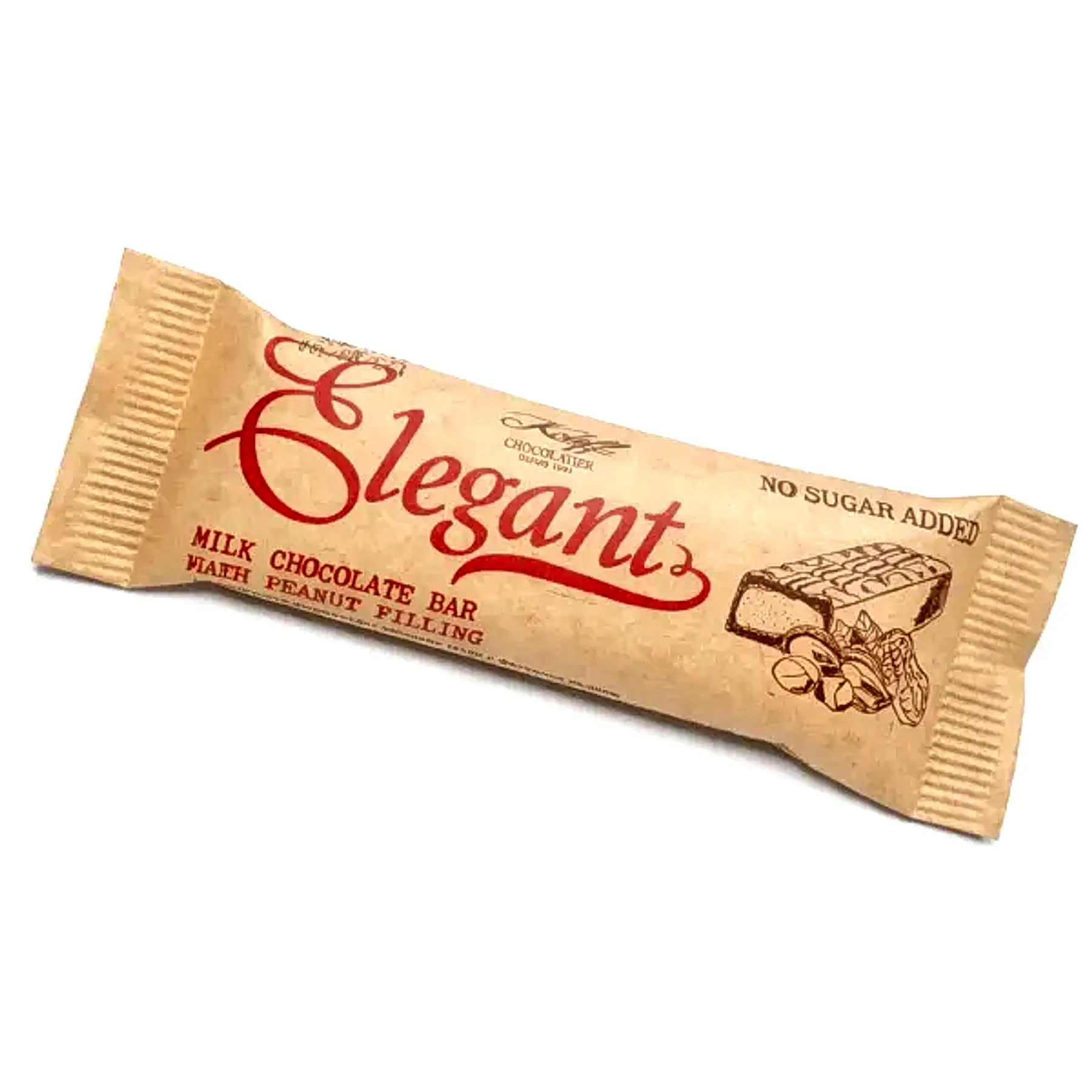 Опаковка Elegant млечен шоколад Koleff Chocolatier с фъстъчен пълнеж - без добавена захар
