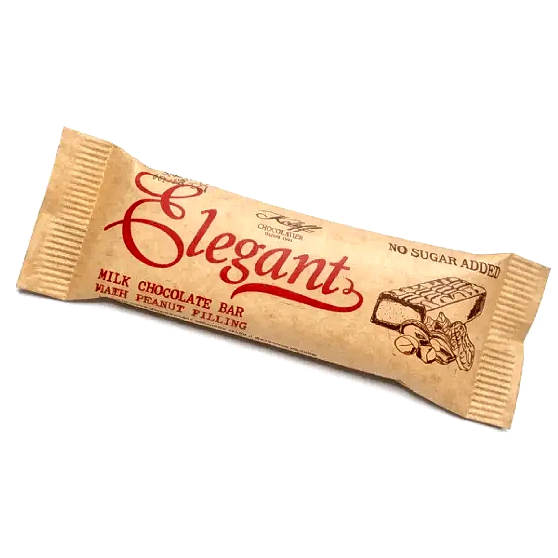 Опаковка Elegant млечен шоколад Koleff Chocolatier с фъстъчен пълнеж - без добавена захар